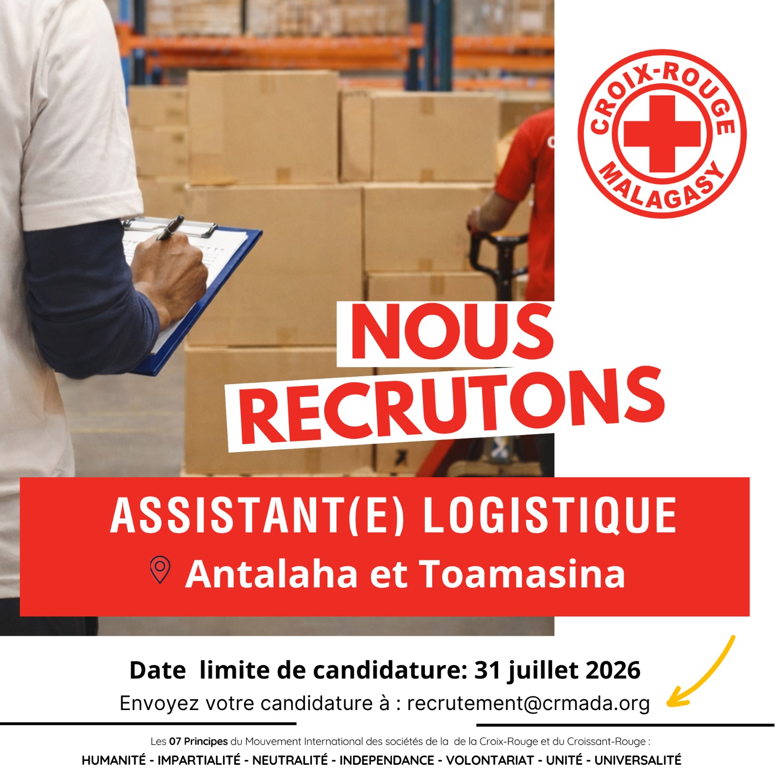 AVIS DE RECRUTEMENT « ASSISTANT(E) LOGISTIQUE »